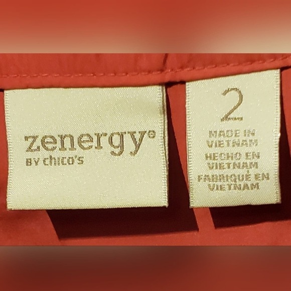Zenergy Chico's Size 2 Burnt Orange Tab Sleeve Jacket Shacket Women's Medium - Picture 7 of 8